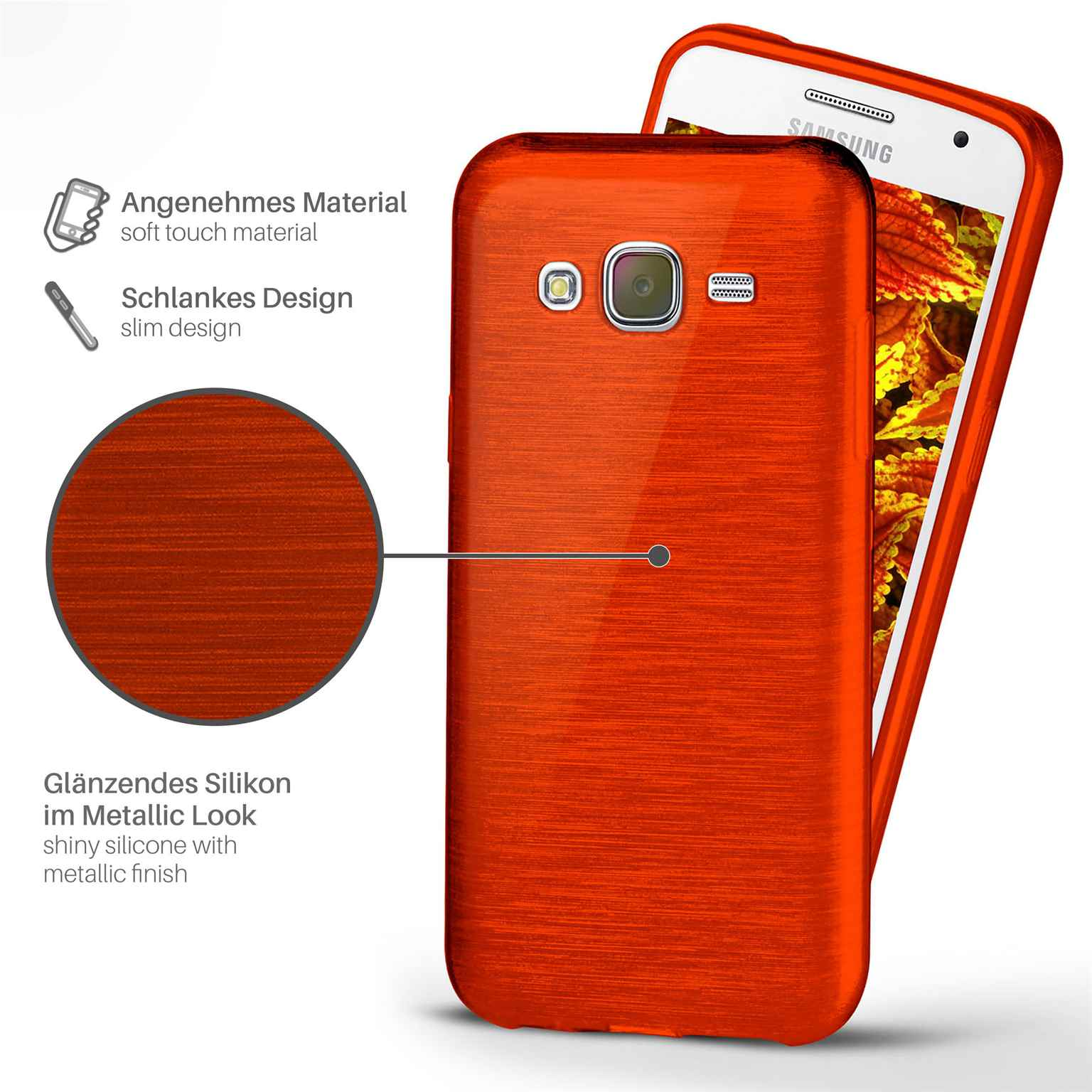 (2015), Brushed MOEX Samsung, Backcover, Indian-Red Case, Galaxy J5