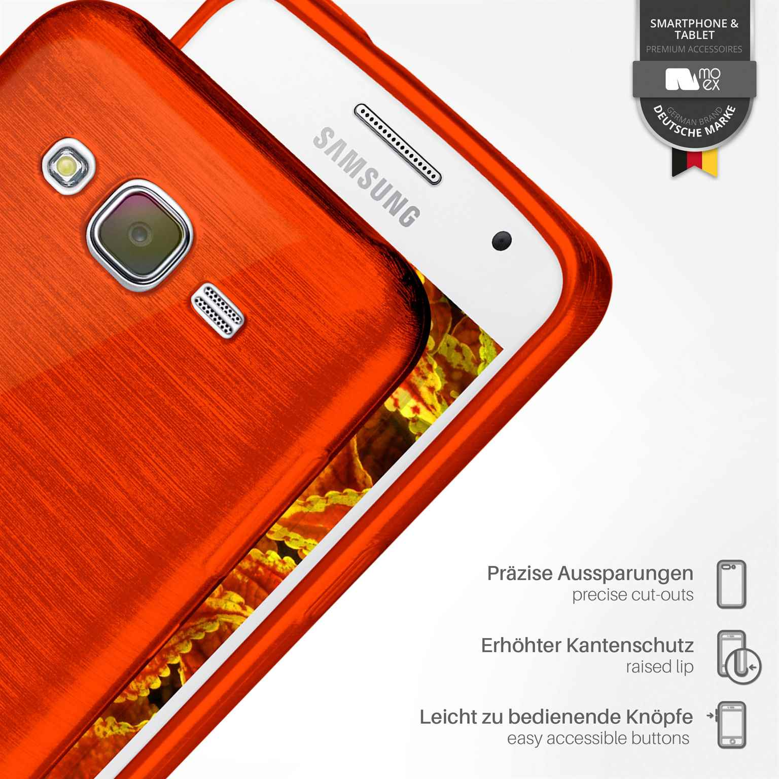 Indian-Red (2015), Samsung, J5 Case, Brushed Backcover, Galaxy MOEX