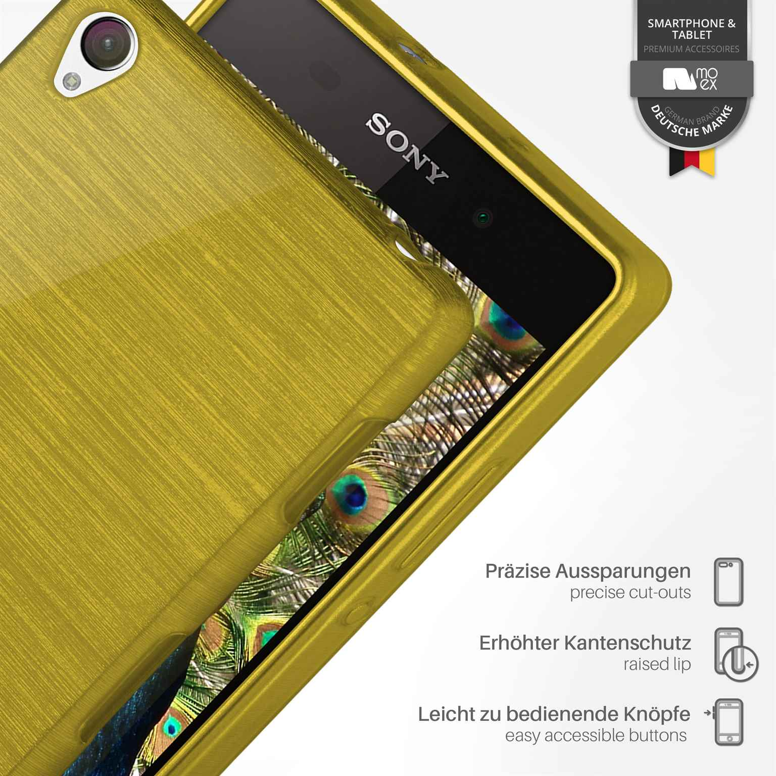 Brushed MOEX Case, Sony, Xperia Lime-Green Z2, Backcover,