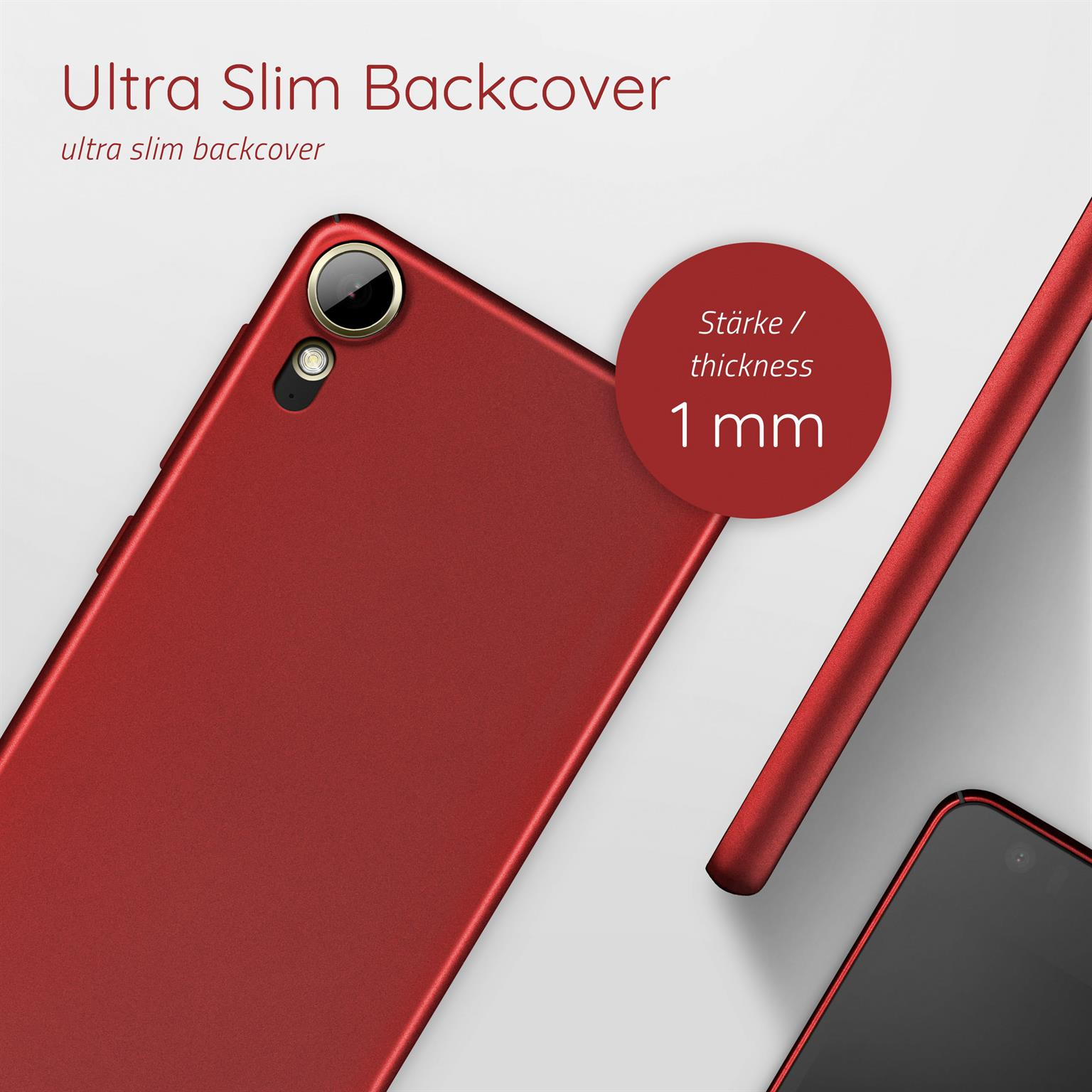 HTC, Backcover, Rot Lifestyle, Desire Case, 10 Alpha MOEX