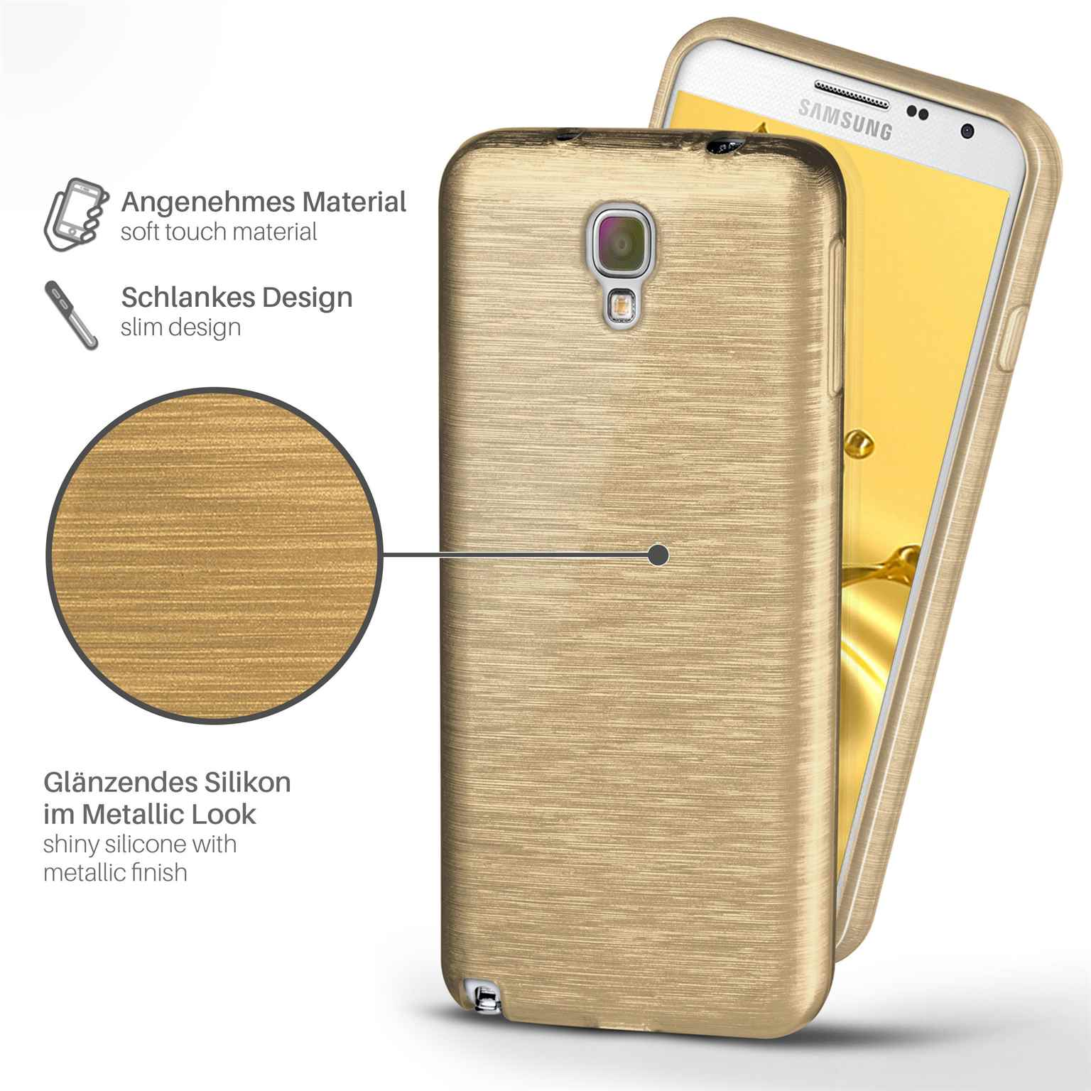 Galaxy Neo, Ivory-Gold Samsung, MOEX 3 Note Brushed Case, Backcover,