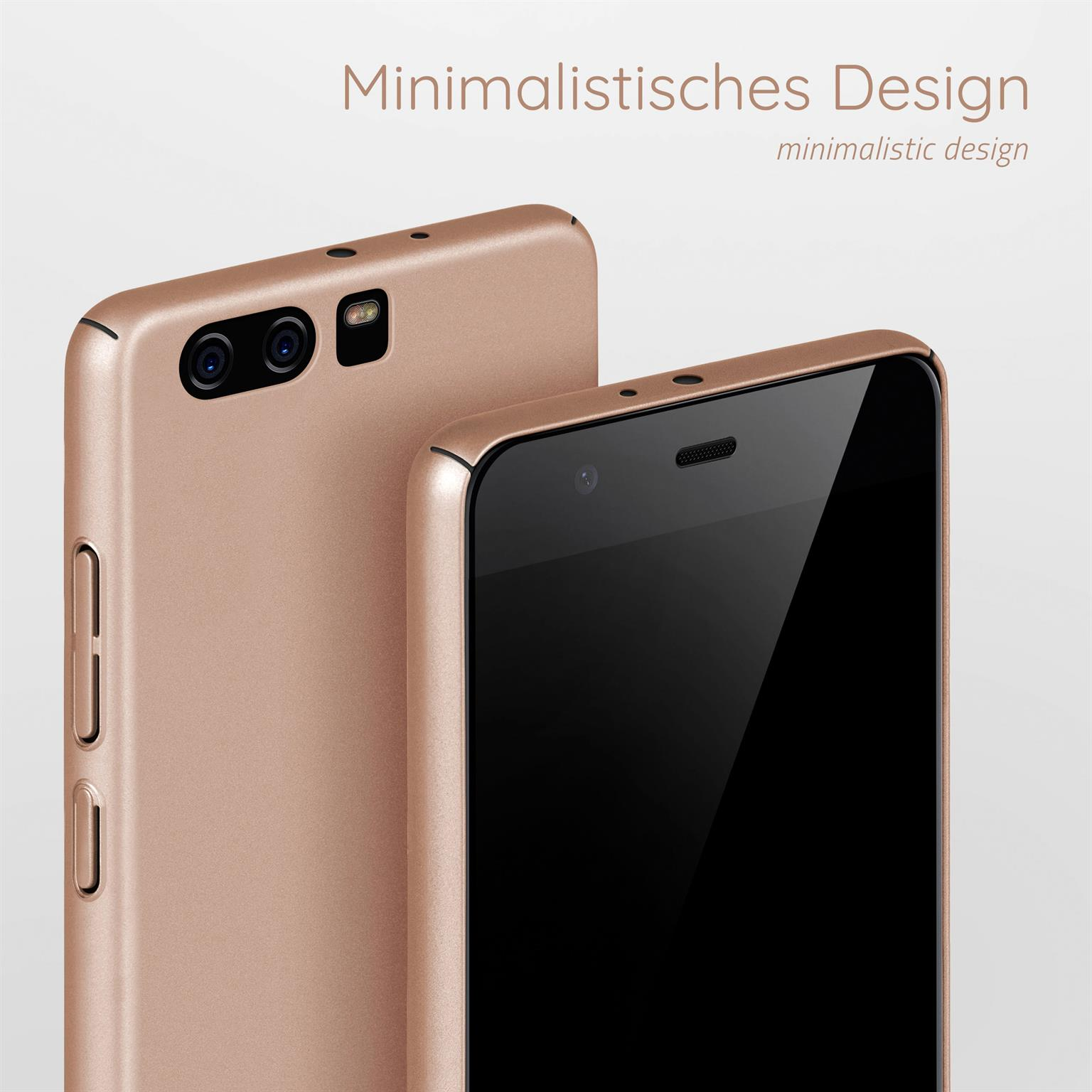 Zwei Smartphones werden nebeneinander in Gold präsentiert.