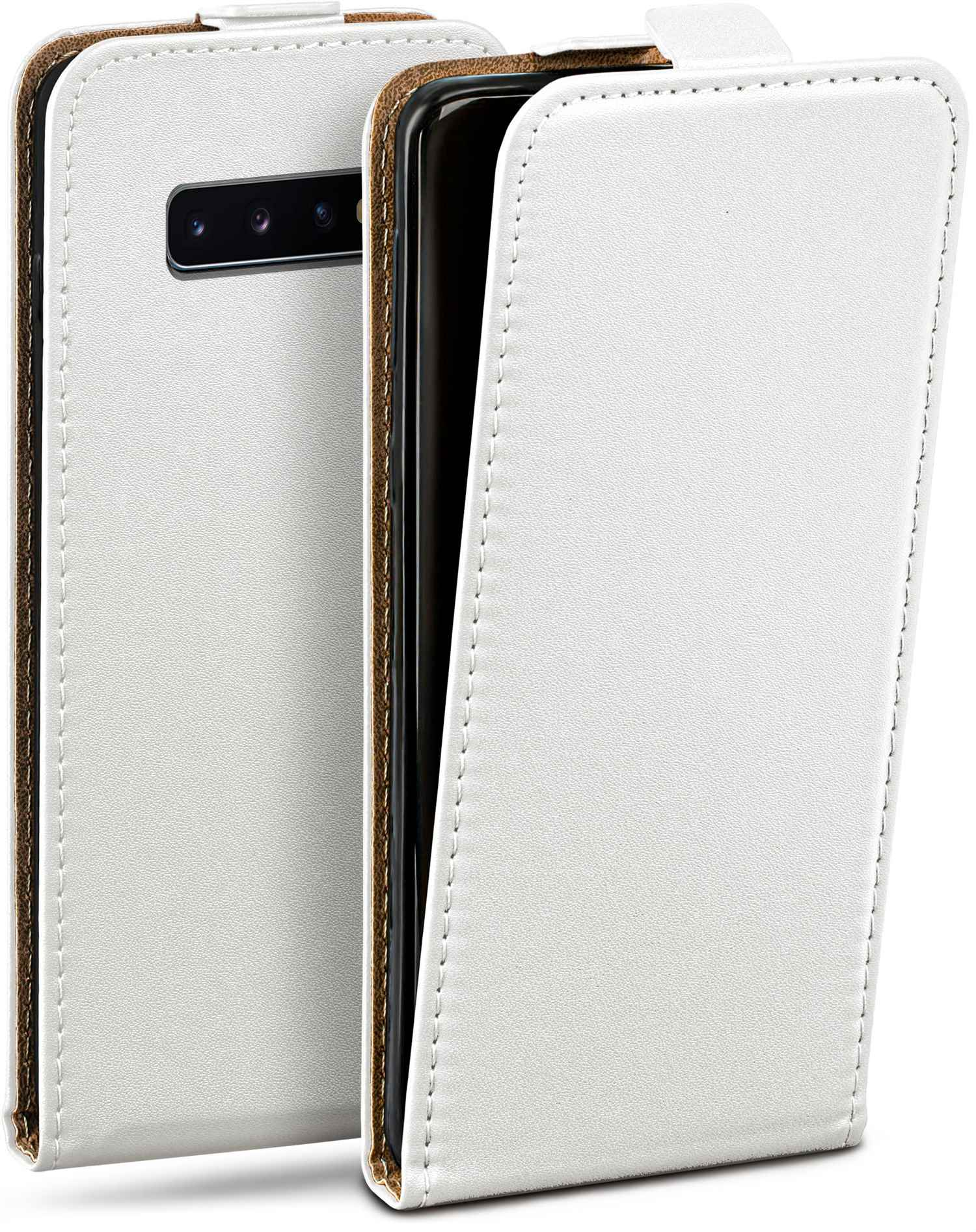 S10 Flip Galaxy Samsung, Pearl-White MOEX Case, Flip Plus, Cover,