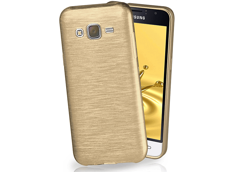 Brushed J3 Ivory-Gold (2016), Case, Galaxy Samsung, Backcover, MOEX