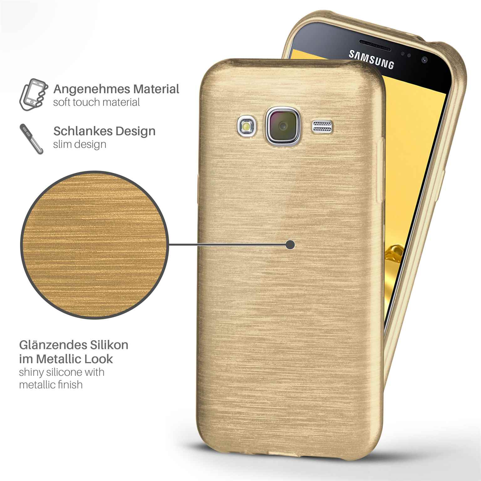 MOEX Brushed Case, Backcover, Samsung, Ivory-Gold Galaxy (2016), J3