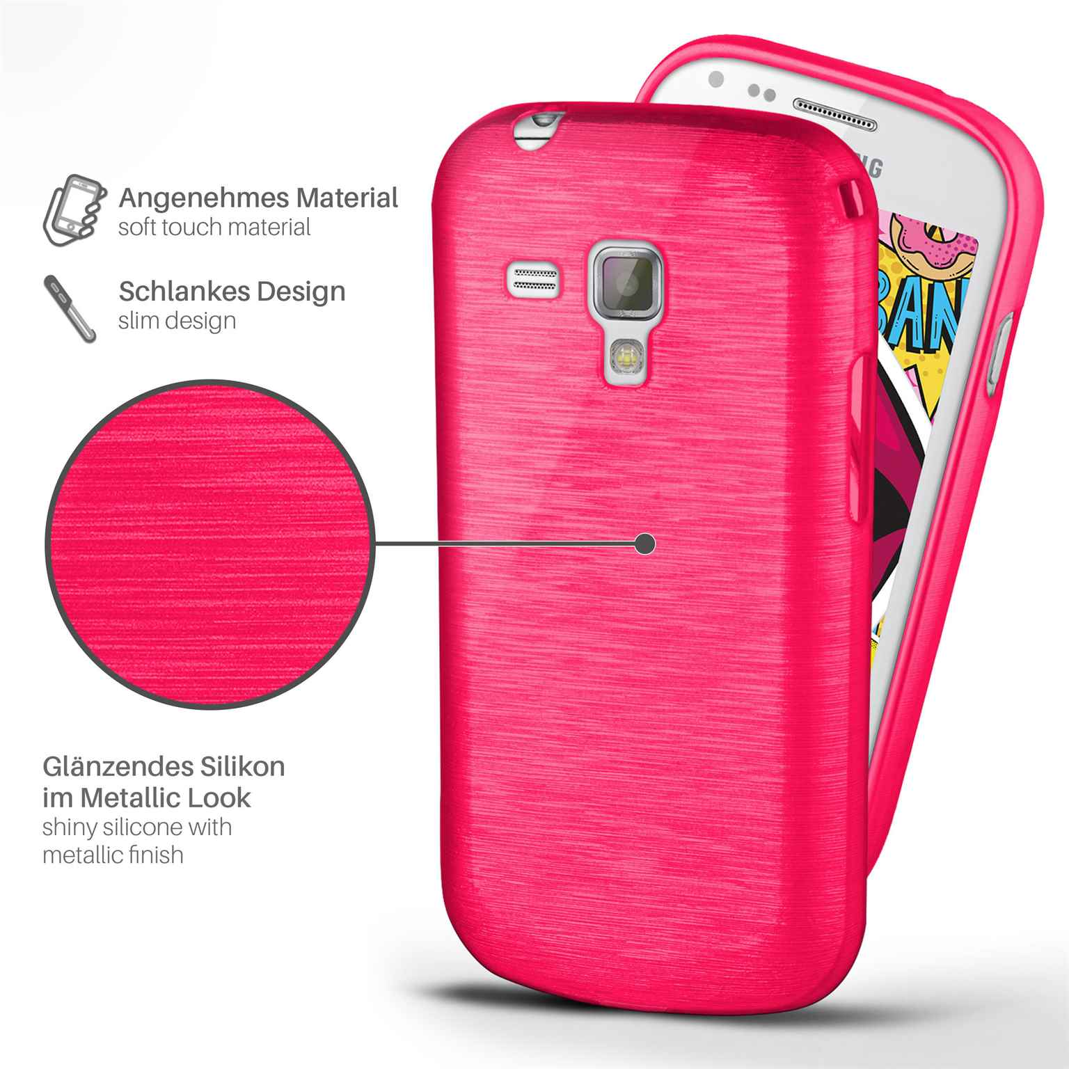 MOEX Brushed Case, Backcover, Samsung, 2, Duos Galaxy Magenta-Pink S