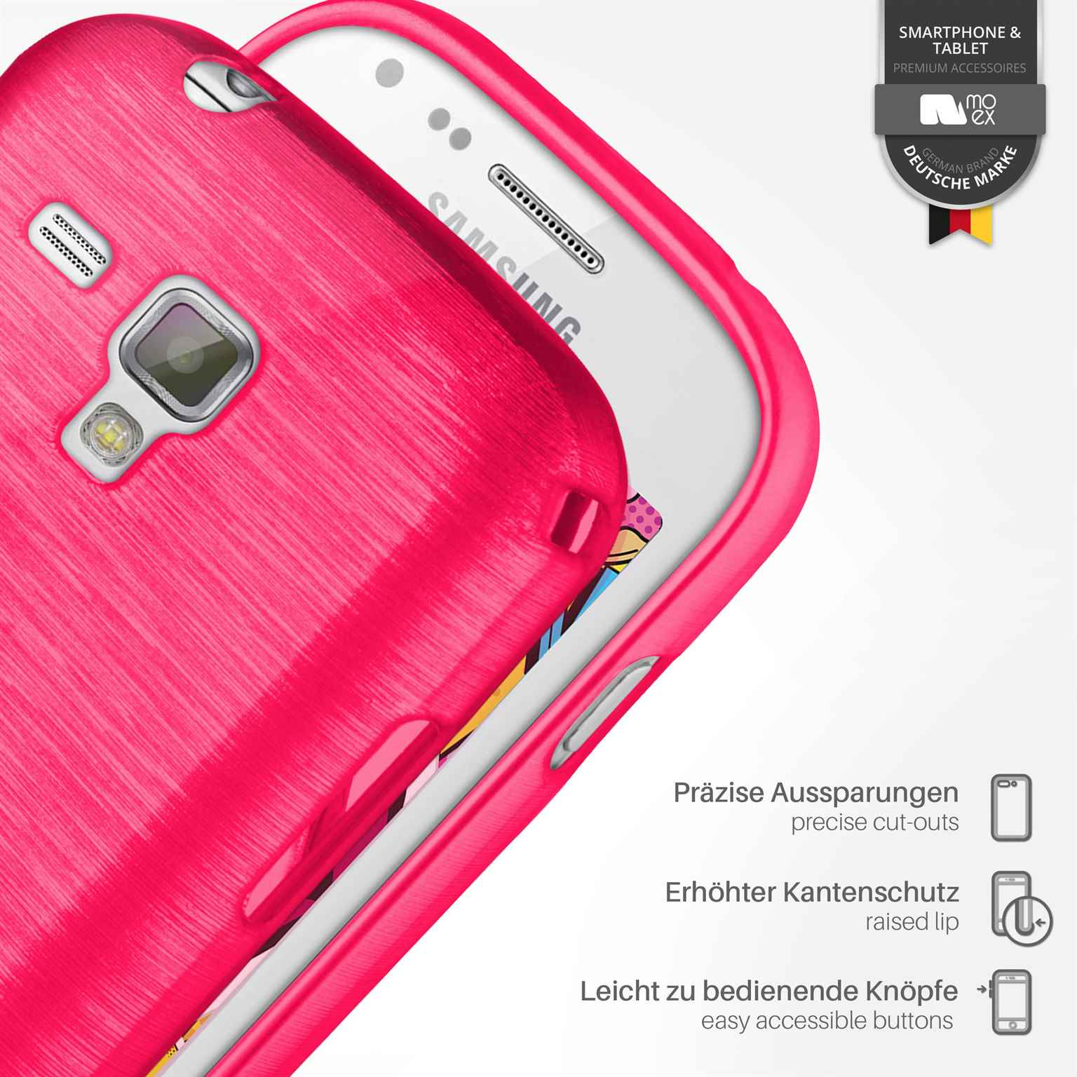 Backcover, Brushed Case, S Duos MOEX Magenta-Pink Galaxy 2, Samsung,