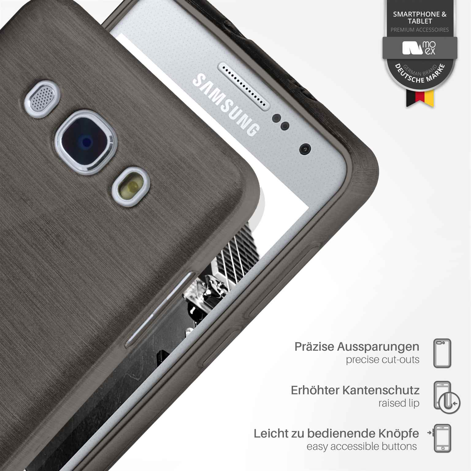 MOEX Brushed J7 Slate-Black Samsung, Backcover, (2016), Case, Galaxy