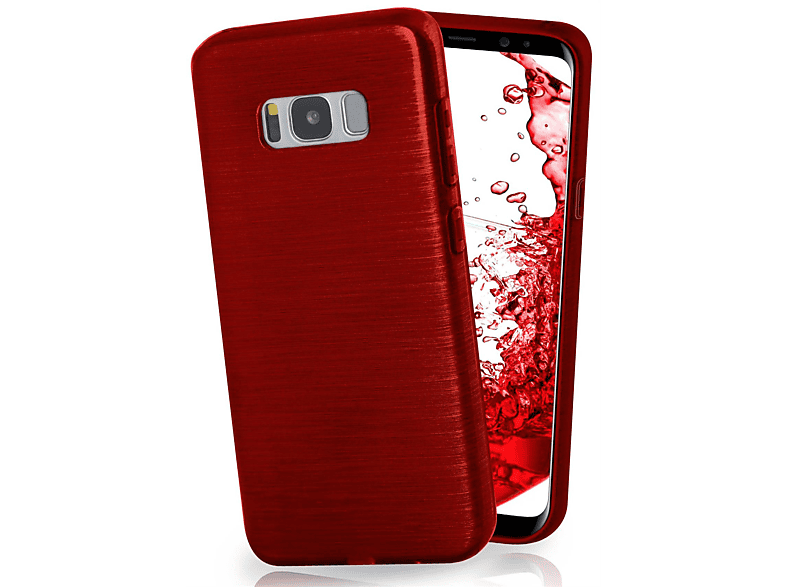 Galaxy Backcover, Crimson-Red Case, Brushed Samsung, S8, MOEX