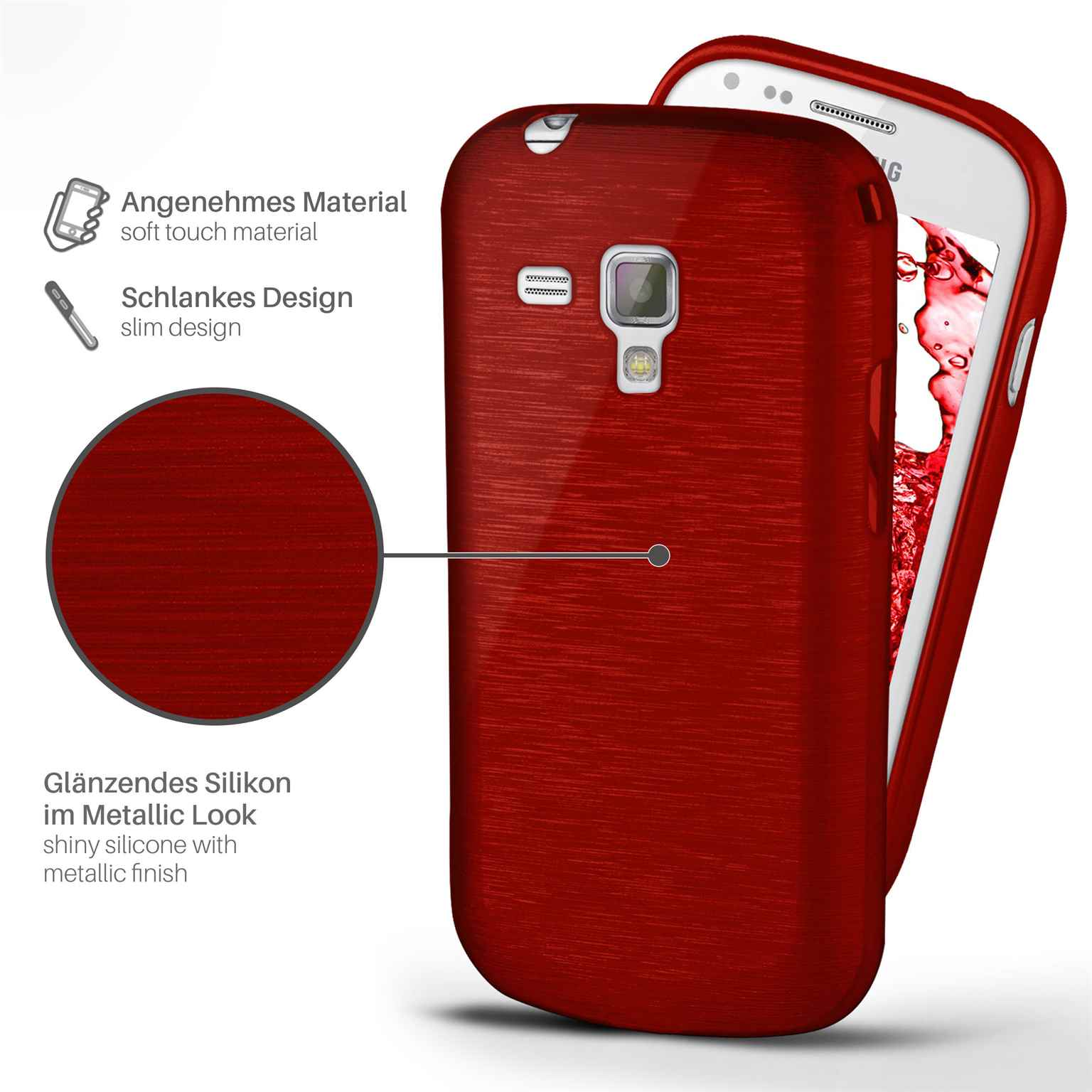 Galaxy 2, Crimson-Red S Backcover, MOEX Duos Brushed Case, Samsung,
