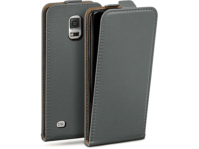 MOEX Flip Case, Flip Cover, Mini, Samsung, S5 Anthracite-Gray Galaxy