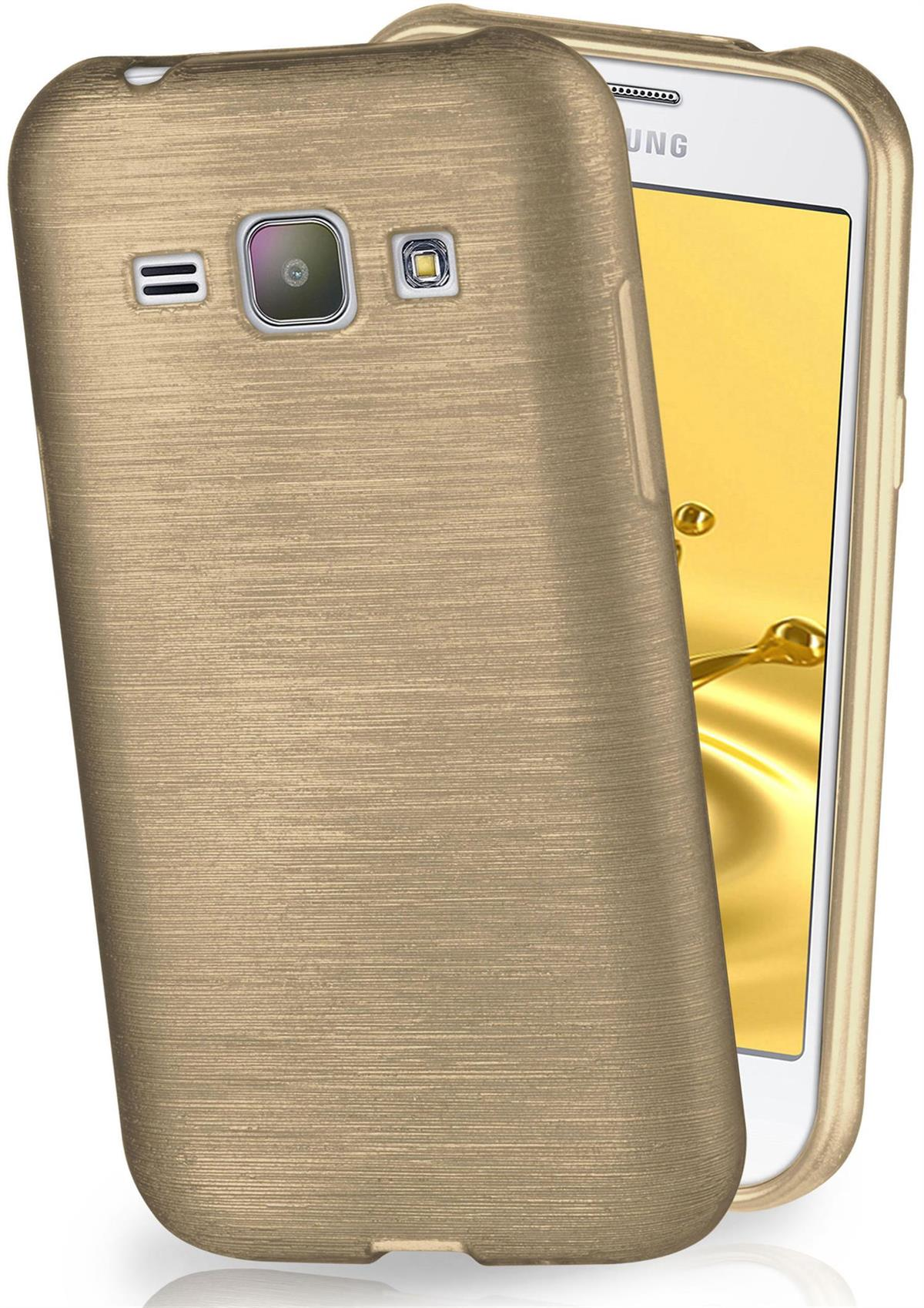 Backcover, Galaxy Samsung, Brushed J1 MOEX (2015), Ivory-Gold Case,