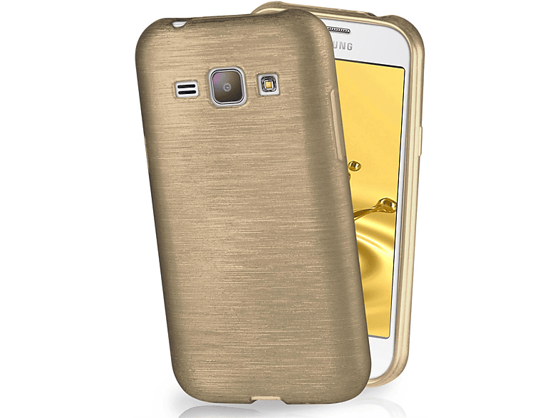 MOEX Brushed Case, Backcover, Samsung, Galaxy J1 (2015), Ivory-Gold