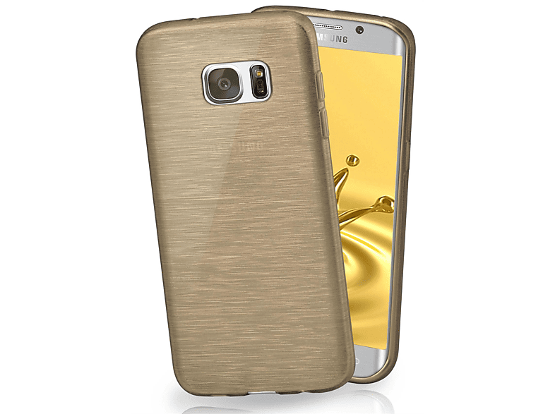 MOEX Brushed Case, Backcover, Samsung, Galaxy S7 Edge, Ivory-Gold