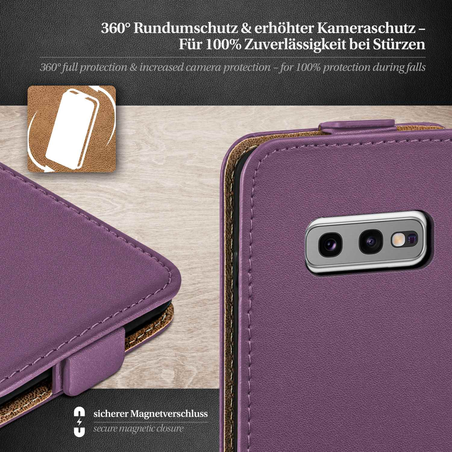 Galaxy Flip S10e, MOEX Case, Samsung, Cover, Flip Indigo-Violet