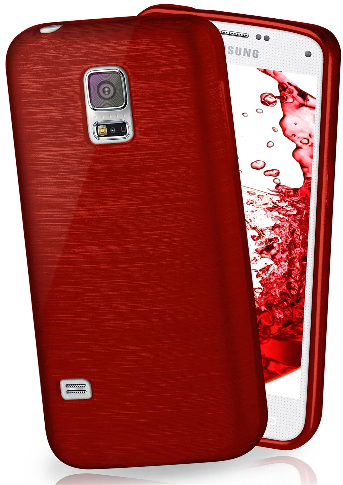 MOEX Brushed Case, Backcover, Samsung, Mini, Galaxy Crimson-Red S5