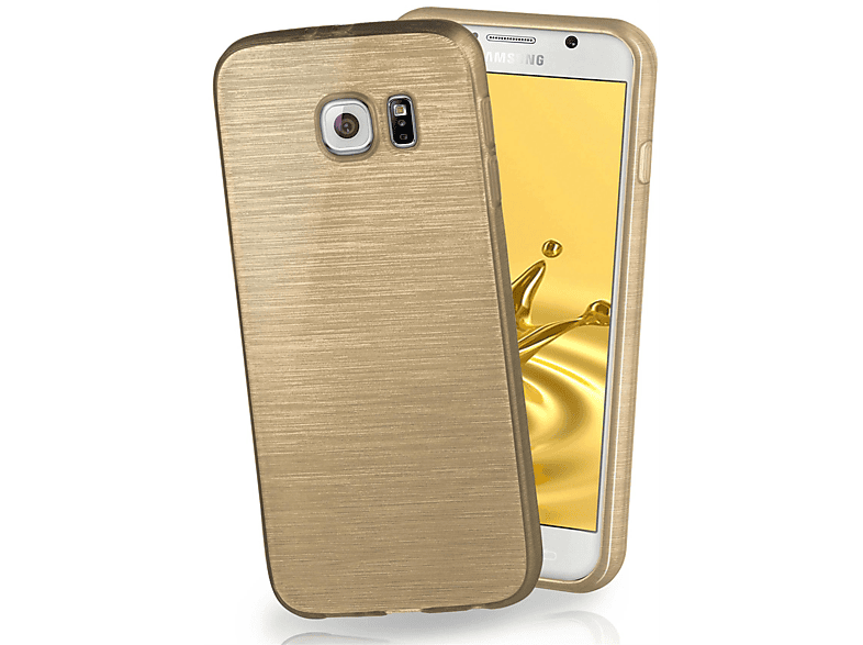 Letzte Preissenkung MOEX Brushed Case, Backcover, Galaxy S6, Ivory-Gold Samsung