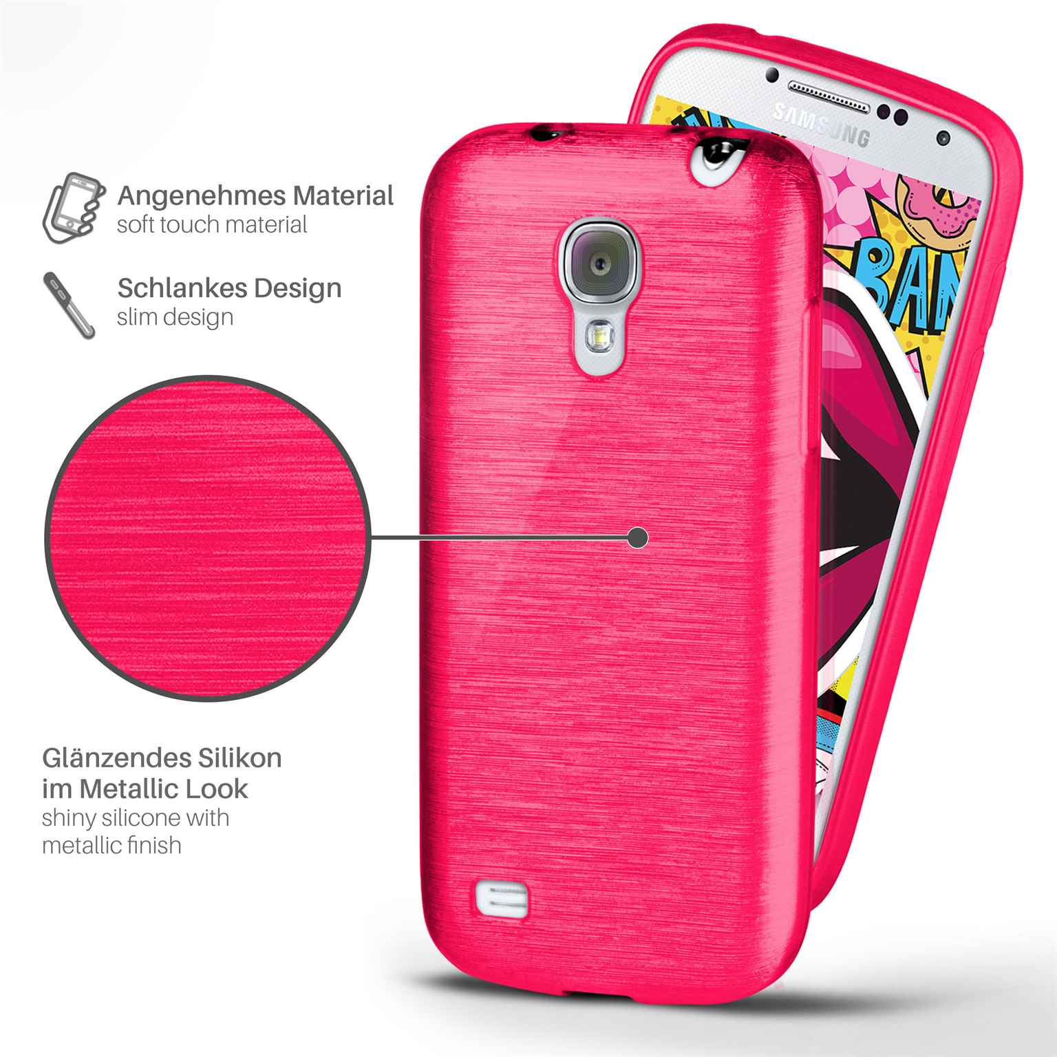Backcover, S4, Brushed MOEX Galaxy Case, Samsung, Magenta-Pink