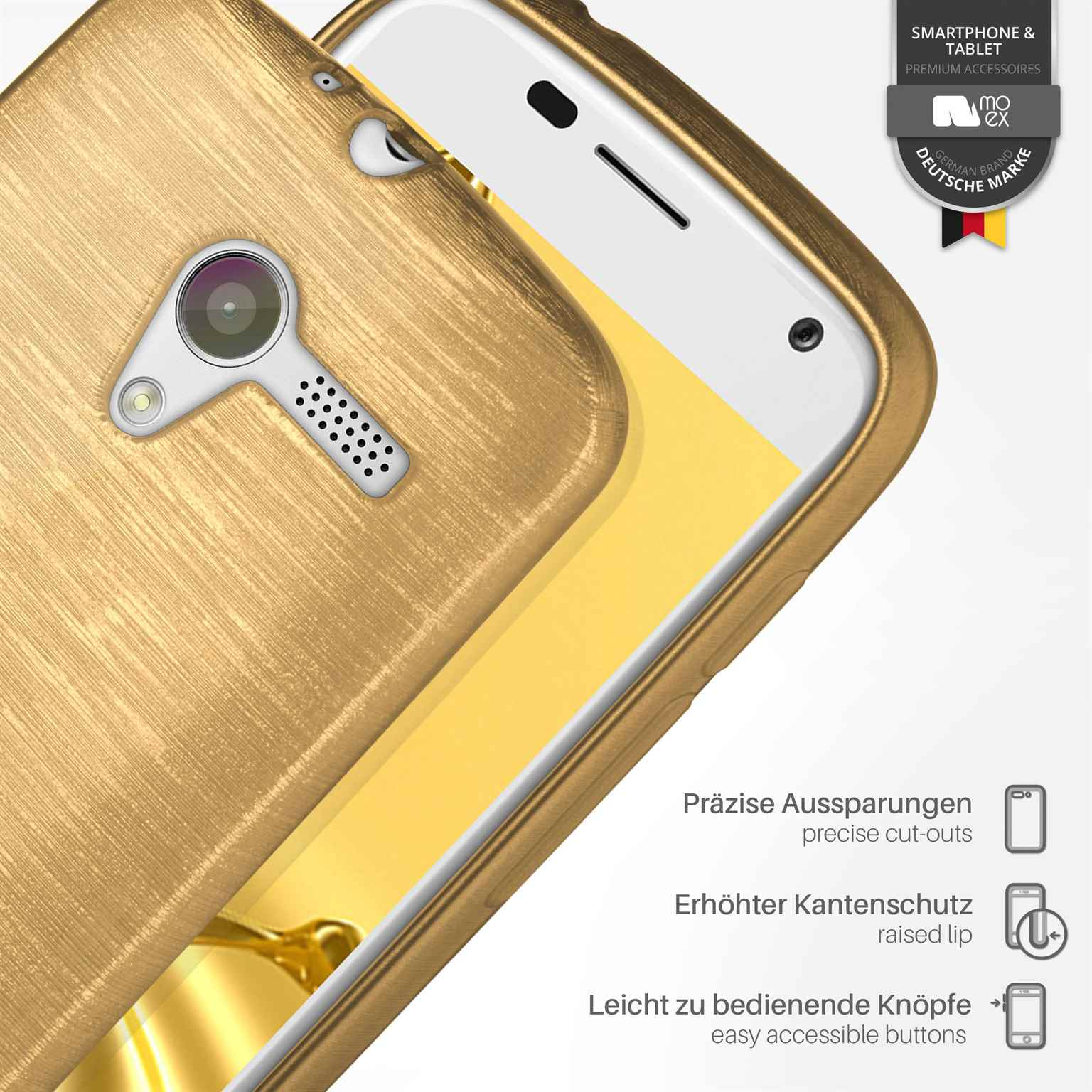 MOEX Brushed Case, Motorola, Ivory-Gold X, Moto Backcover