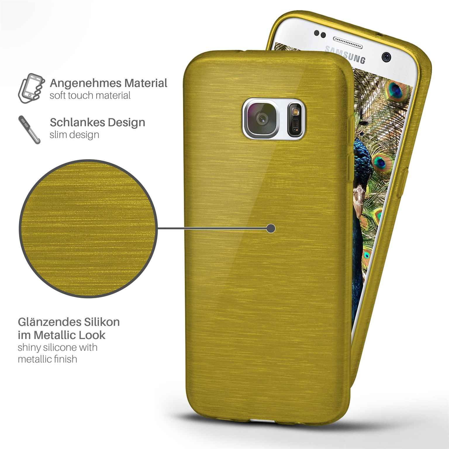 Lime-Green Galaxy Case, Samsung, Brushed MOEX S7, Backcover,