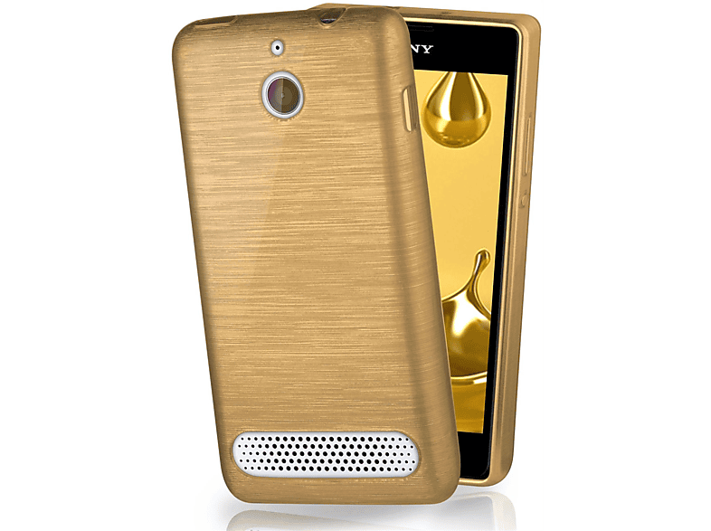 Ivory-Gold MOEX E1, Brushed Backcover, Xperia Sony, Case,