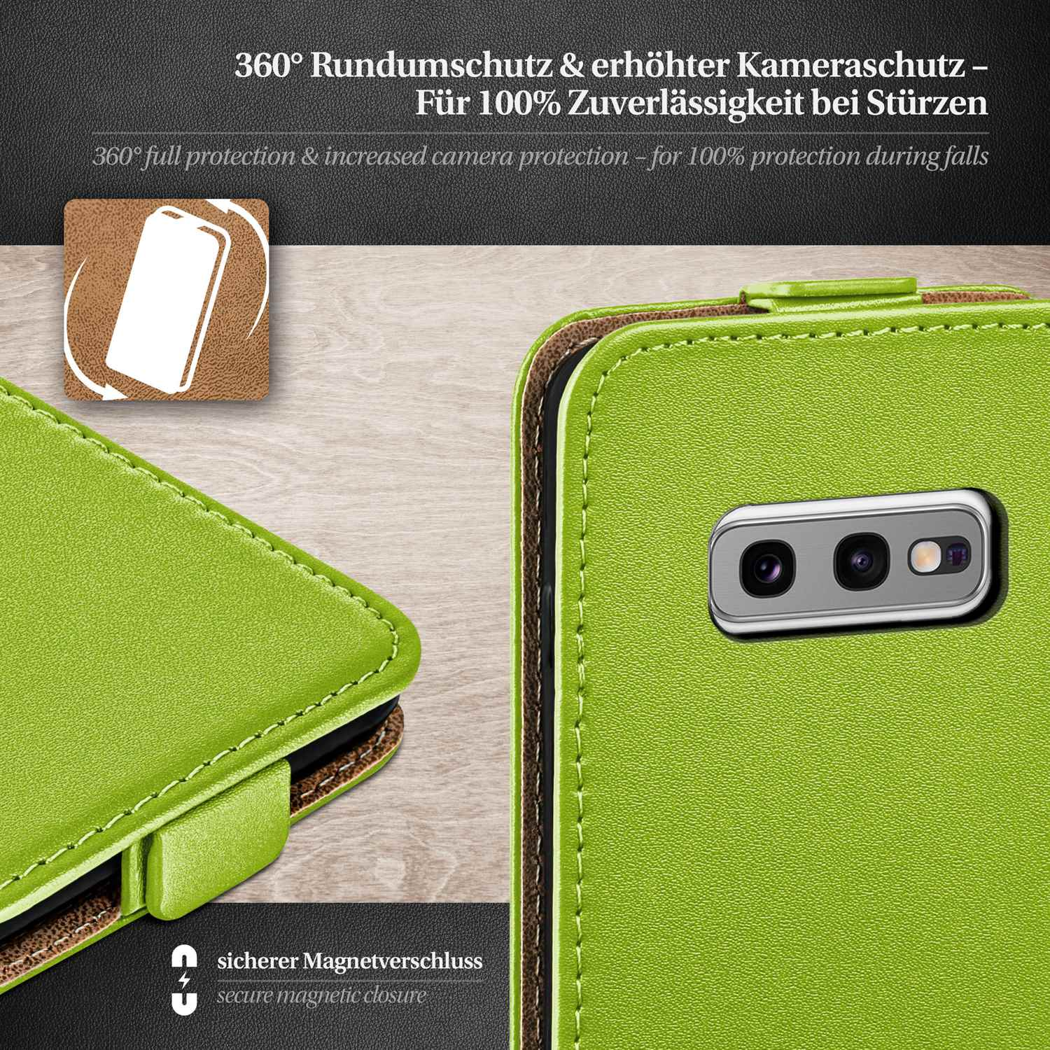 MOEX Flip Case, Samsung, Flip Lime-Green Cover, S10e, Galaxy