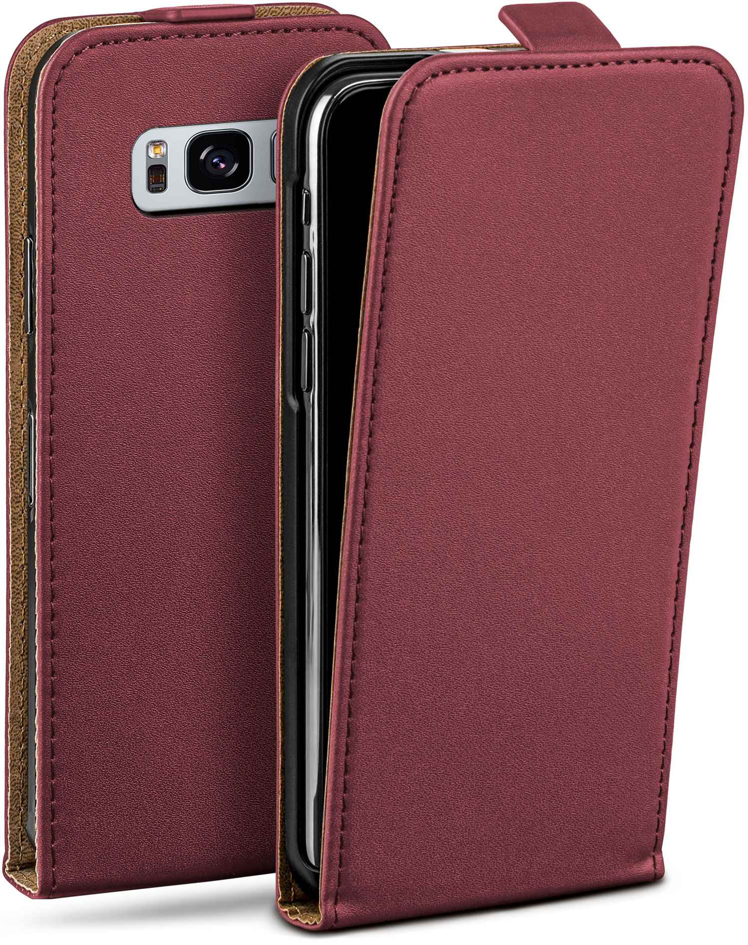 Flip Plus, MOEX Samsung, Case, Galaxy Maroon-Red S8 Flip Cover,