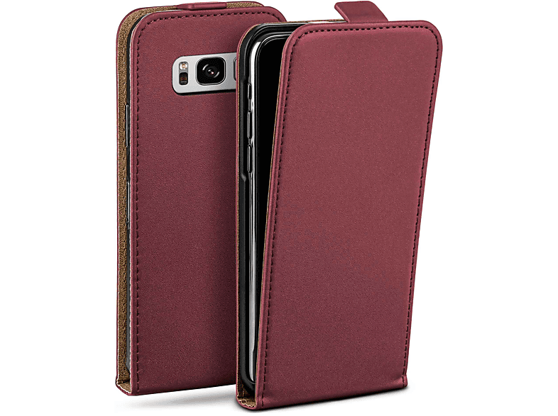 Plus, Flip Samsung, Cover, Galaxy MOEX S8 Flip Case, Maroon-Red