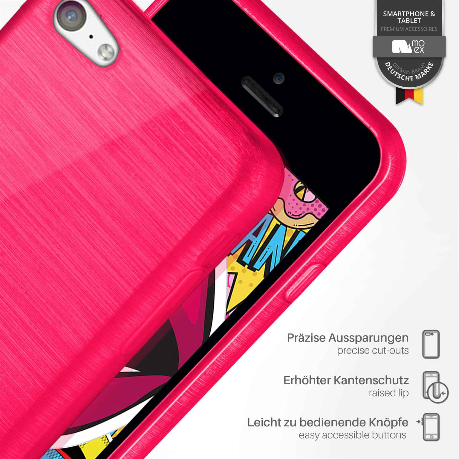 MOEX Brushed Case, Backcover, iPhone Magenta-Pink 5c, Apple