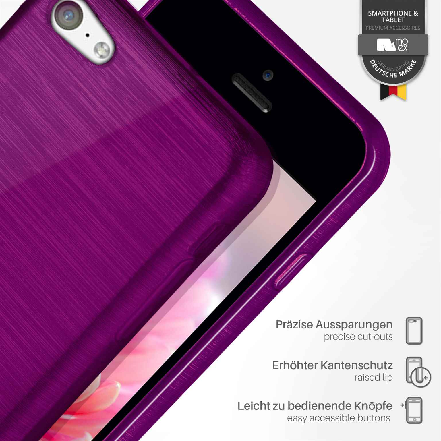 iPhone 5c, Apple, Purpure-Purple Backcover, Brushed Case, MOEX