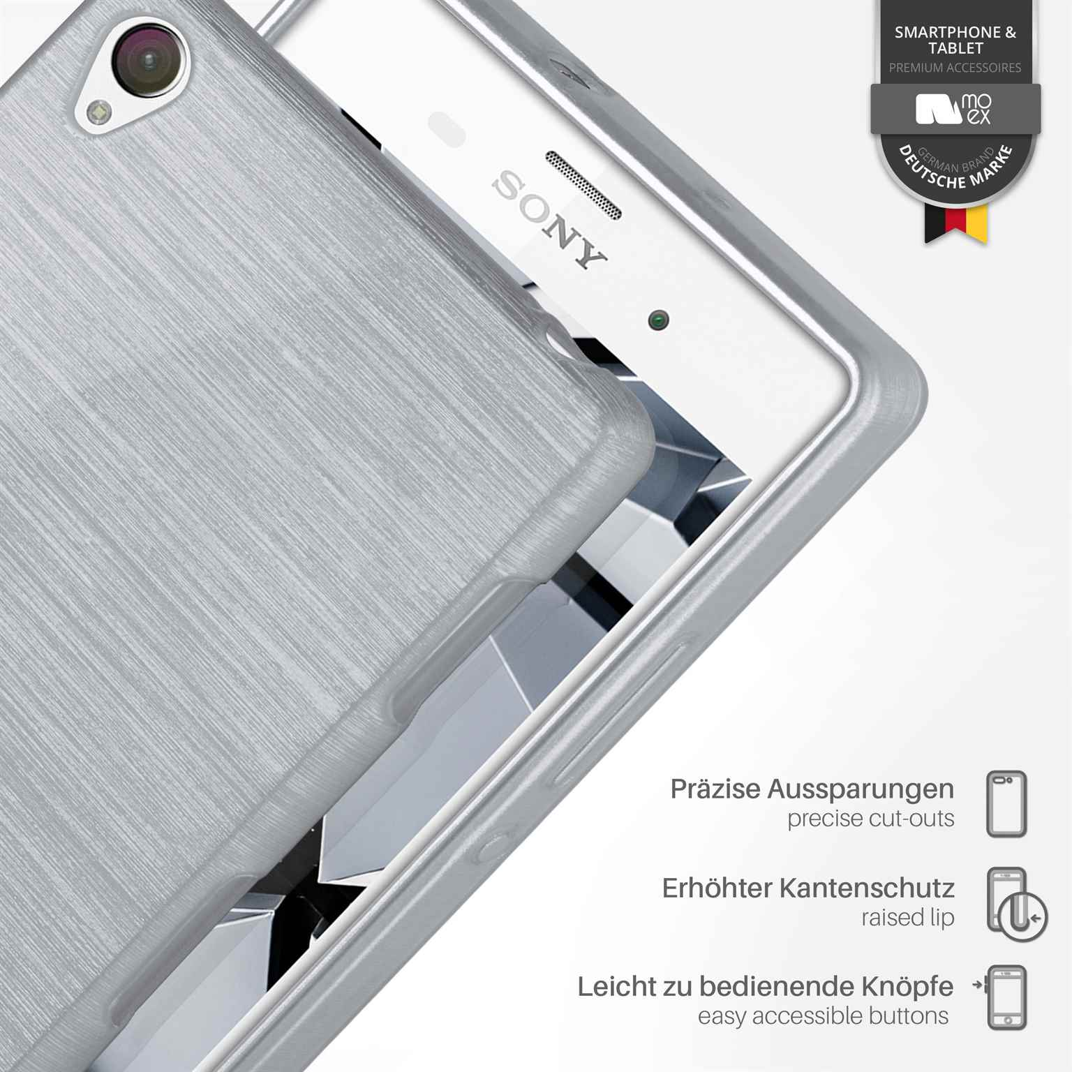 MOEX Brushed Case, Backcover, Platin-Silver Z3, Sony, Xperia