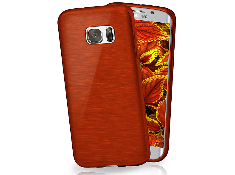 Backcover, Edge, S7 Indian-Red Galaxy Samsung, Case, Brushed MOEX