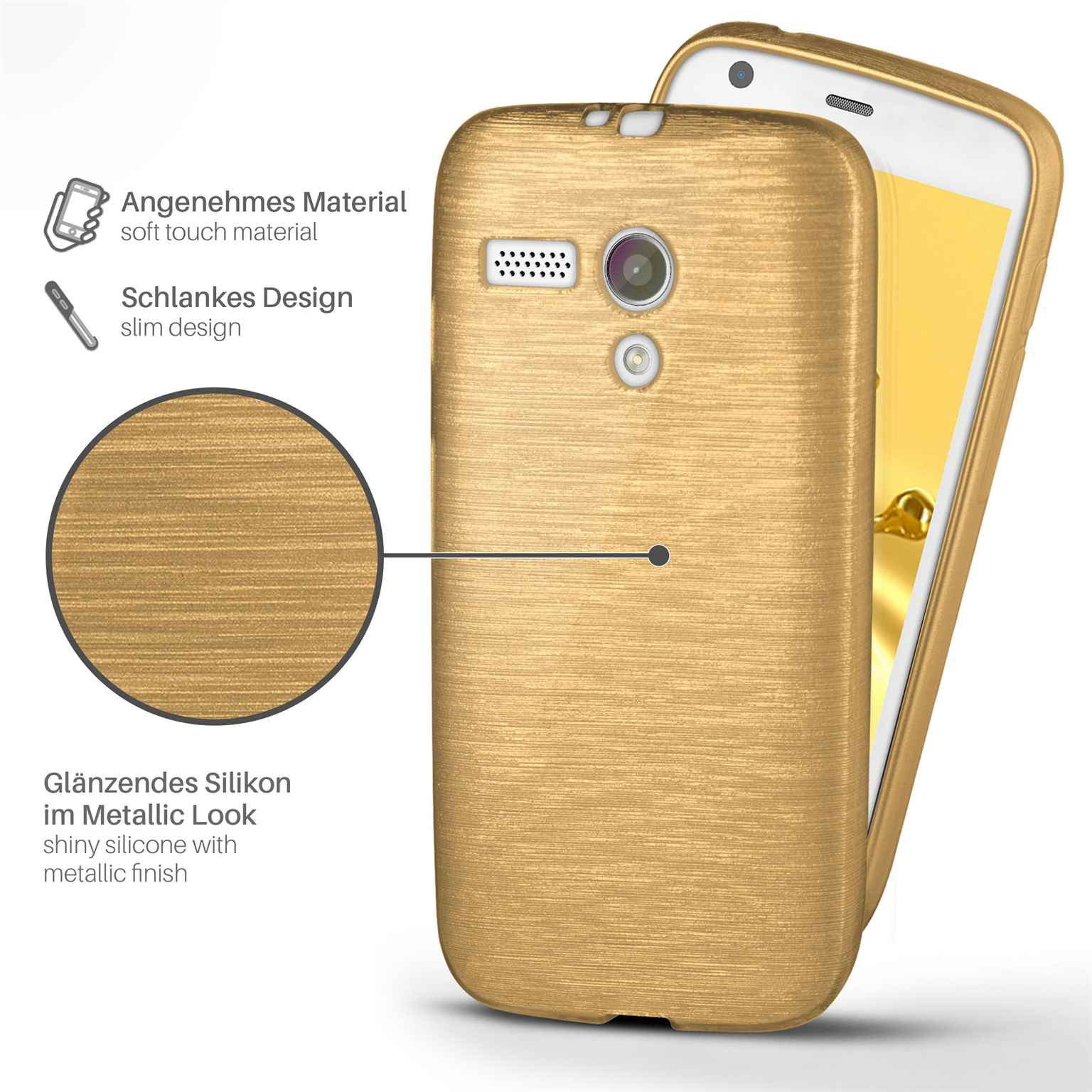MOEX Backcover, Case, G, Brushed Moto Ivory-Gold Motorola,