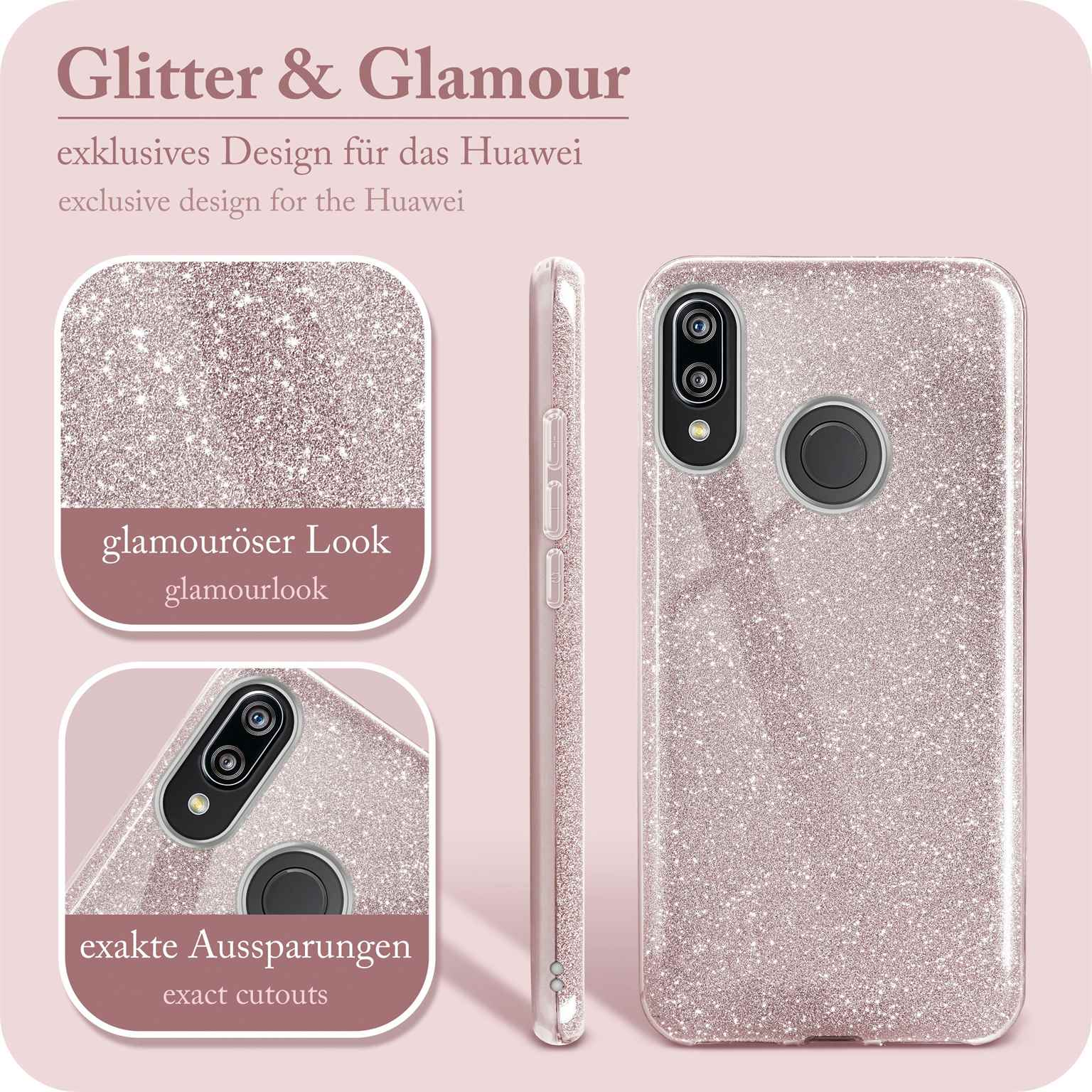 Rosé Case, Huawei, Glitter Lite, - Backcover, P20 Gloss ONEFLOW