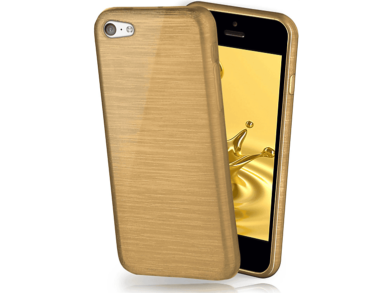 iPhone Backcover, 5c, Apple, MOEX Ivory-Gold Brushed Case,