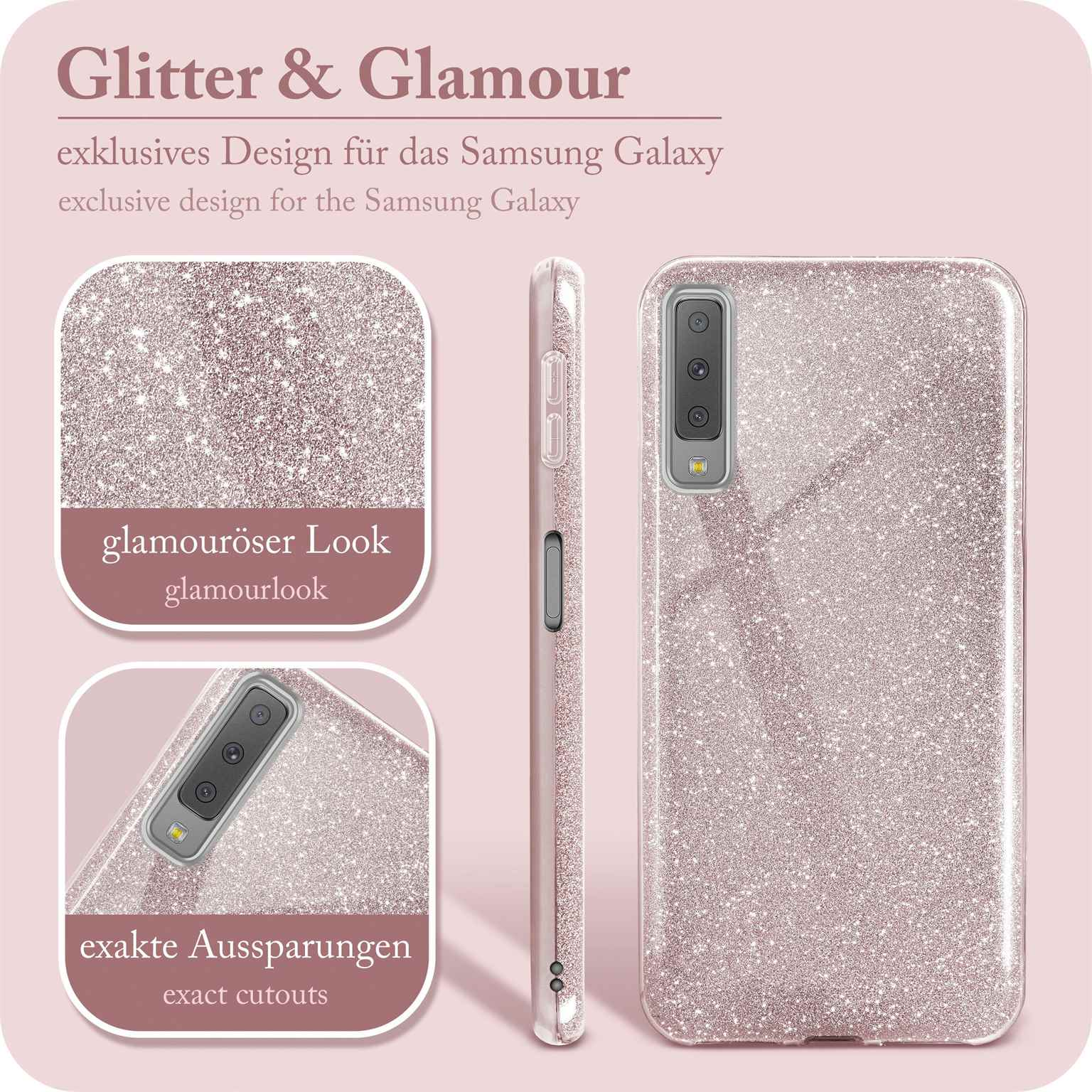 Backcover, Glitter ONEFLOW Rosé Gloss Samsung, - Galaxy Case, (2018), A7