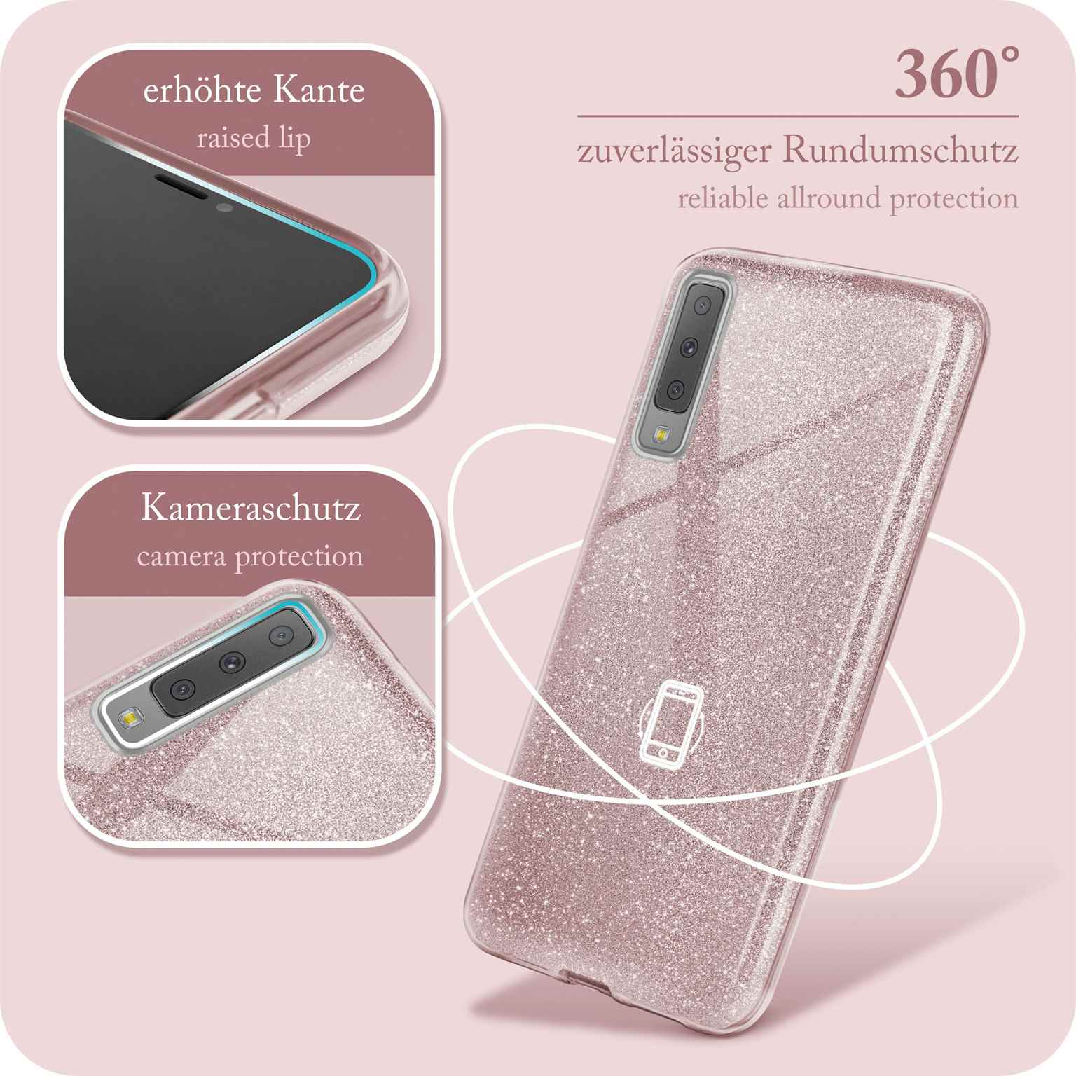 Backcover, Glitter ONEFLOW Rosé Gloss Samsung, - Galaxy Case, (2018), A7