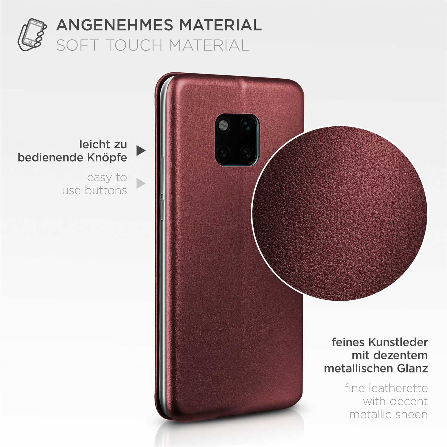 20 Burgund Flip Mate Red Cover, Case, ONEFLOW Business Pro, Huawei, -