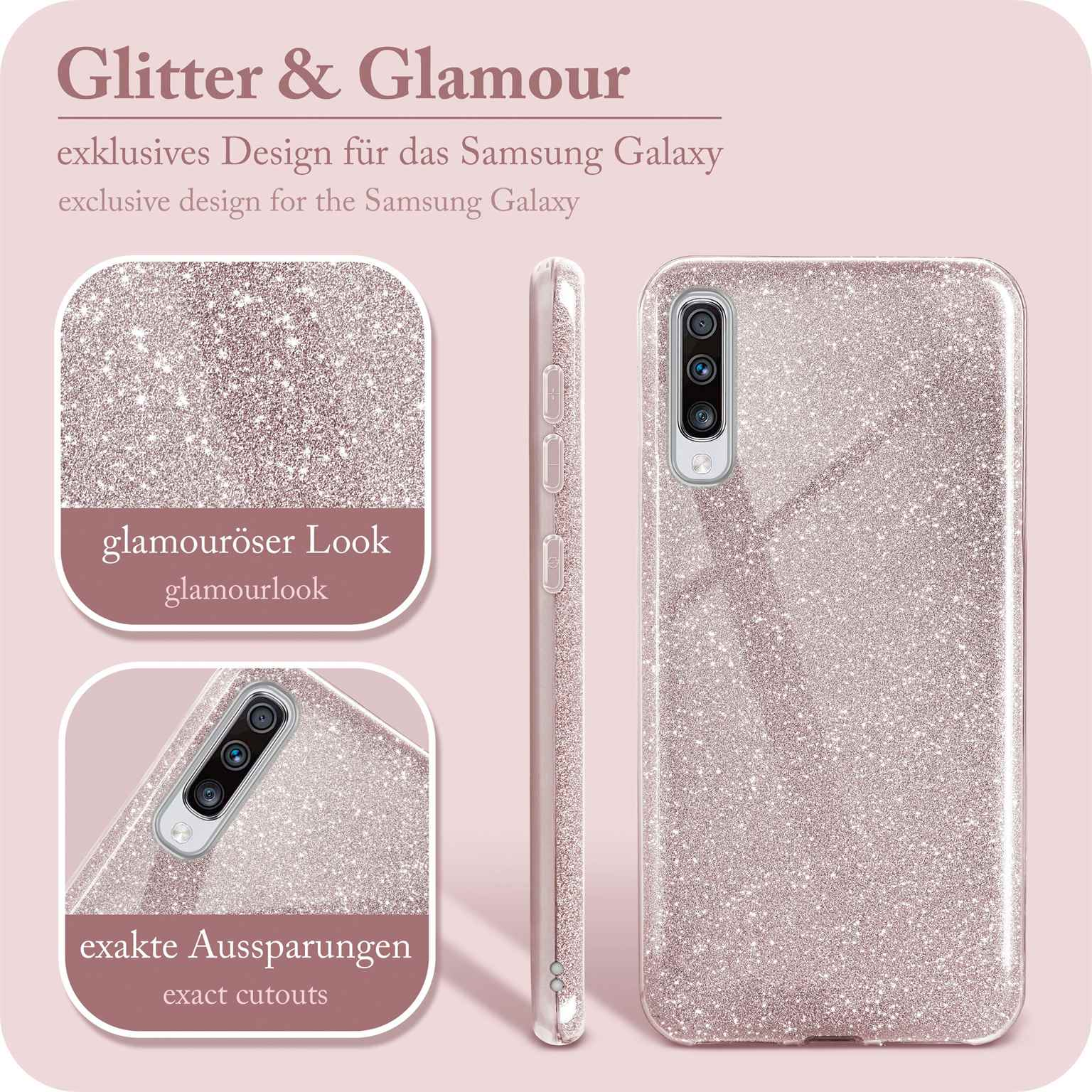 Backcover, A70, - Glitter Case, Gloss Samsung, Rosé Galaxy ONEFLOW