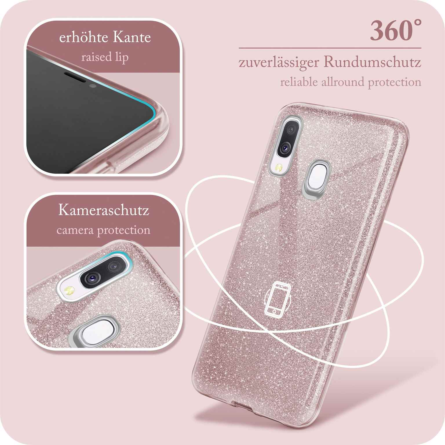 Handyhülle mit Details zu erhöhten Kante, Kameraschutz und 360° Schutz.