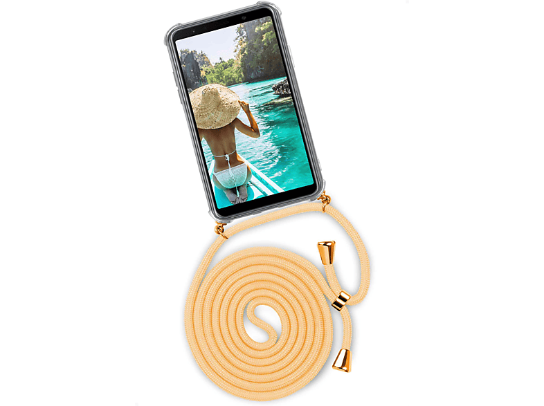 ONEFLOW Twist Sunburst Backcover, Galaxy Samsung, (2018), (Gold) Case, A7