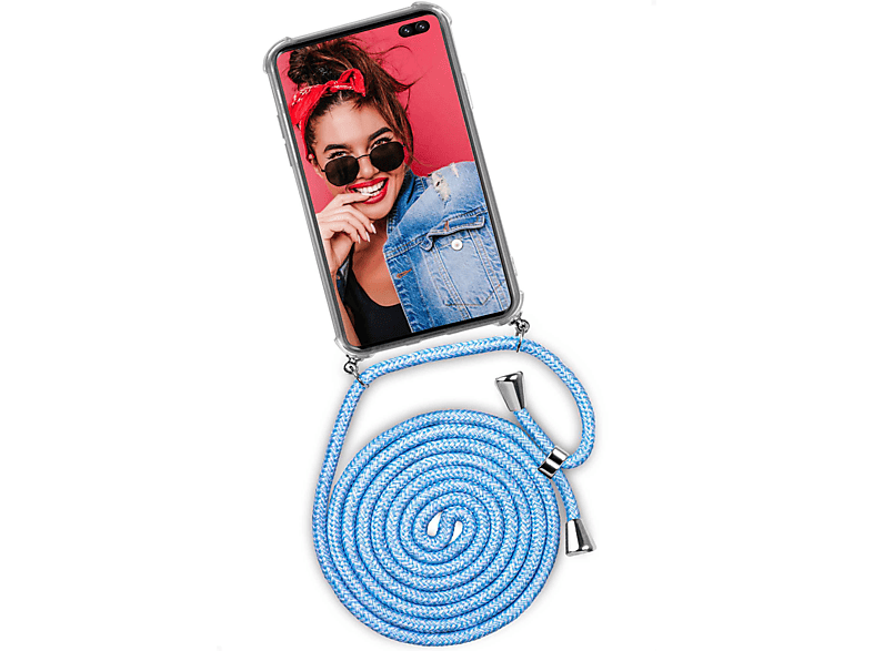 Chilly Galaxy S10 ONEFLOW Jeans Case, Backcover, Plus, Twist Samsung, (Silber)