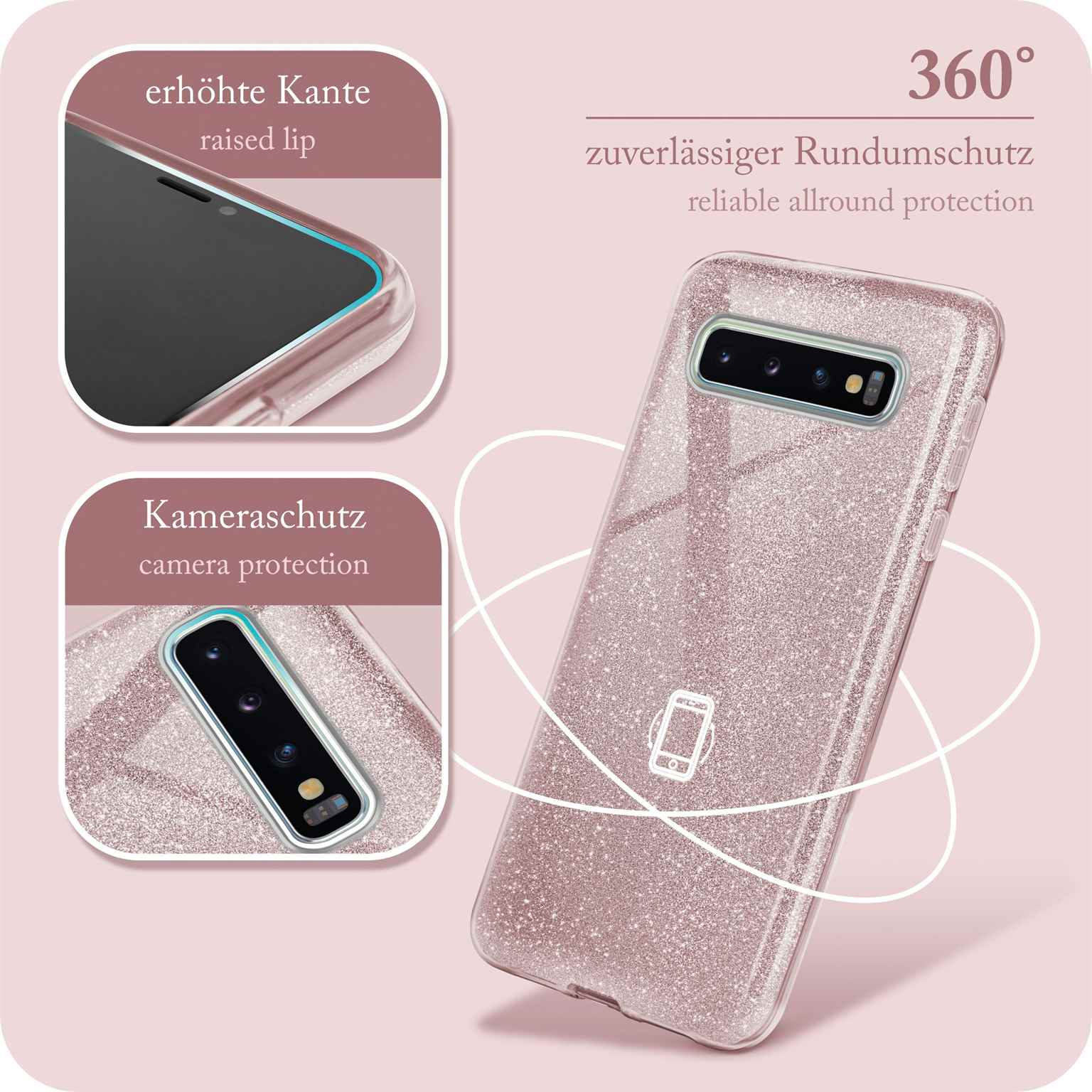 Gloss ONEFLOW S10, Glitter Backcover, Samsung, Rosé Galaxy Case, -