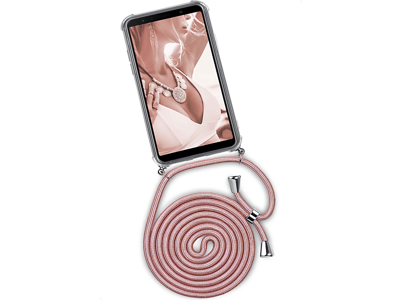 ONEFLOW Twist Case, Backcover, Samsung, Galaxy A7 (2018), Shiny Blush (Silber)