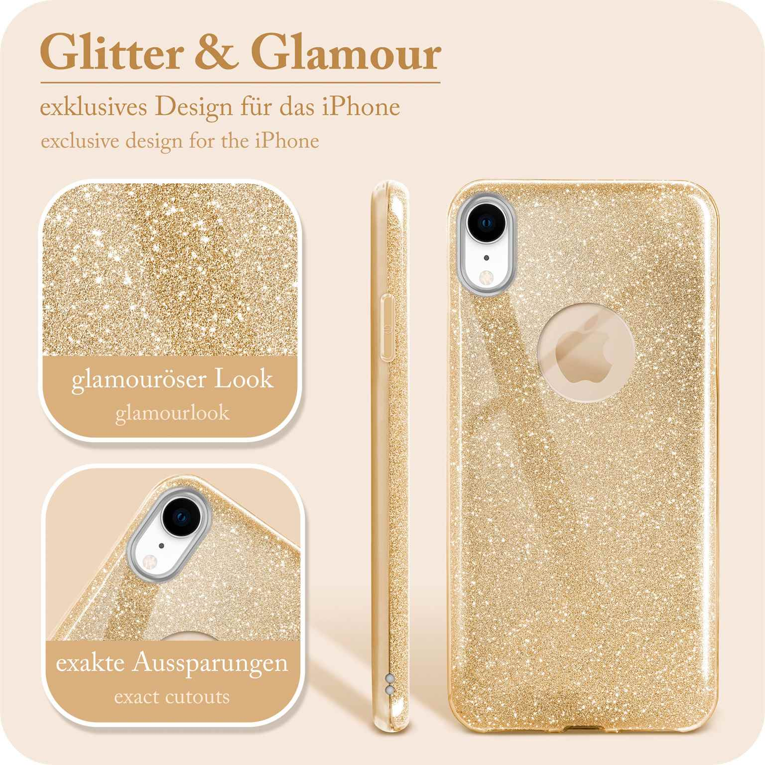 Shine Backcover, Gold ONEFLOW Glitter Case, Apple, - XR, iPhone