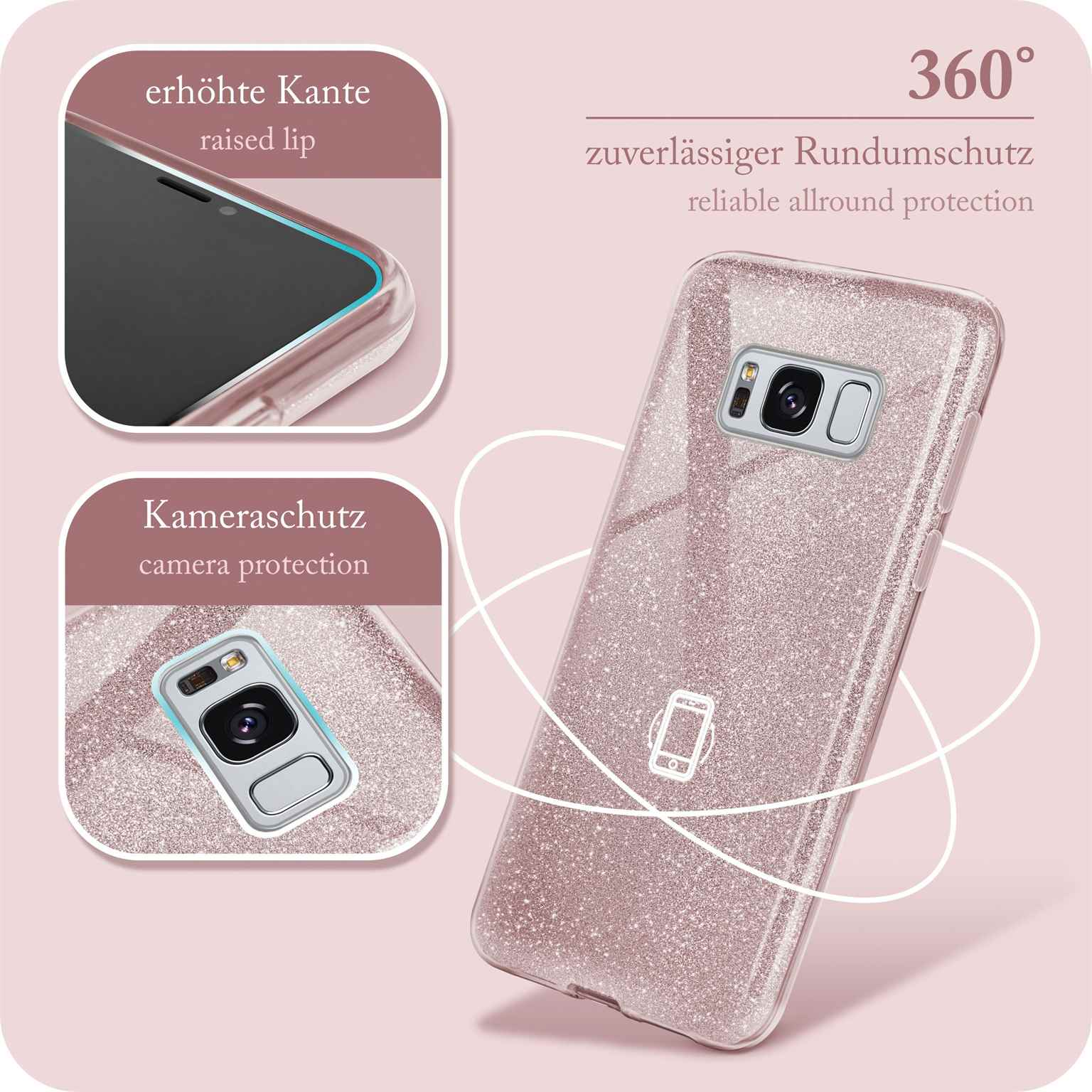 ONEFLOW Glitter Case, Gloss - Backcover, Rosé Galaxy Plus, S8 Samsung