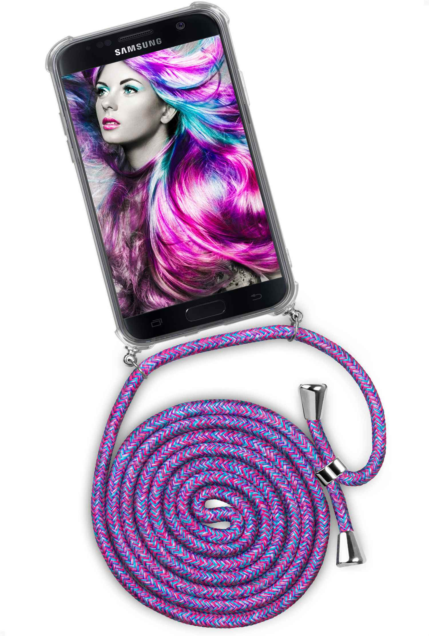 ONEFLOW Twist Case, Backcover, Samsung, Galaxy Unicorn Crazy S7, (Silber)