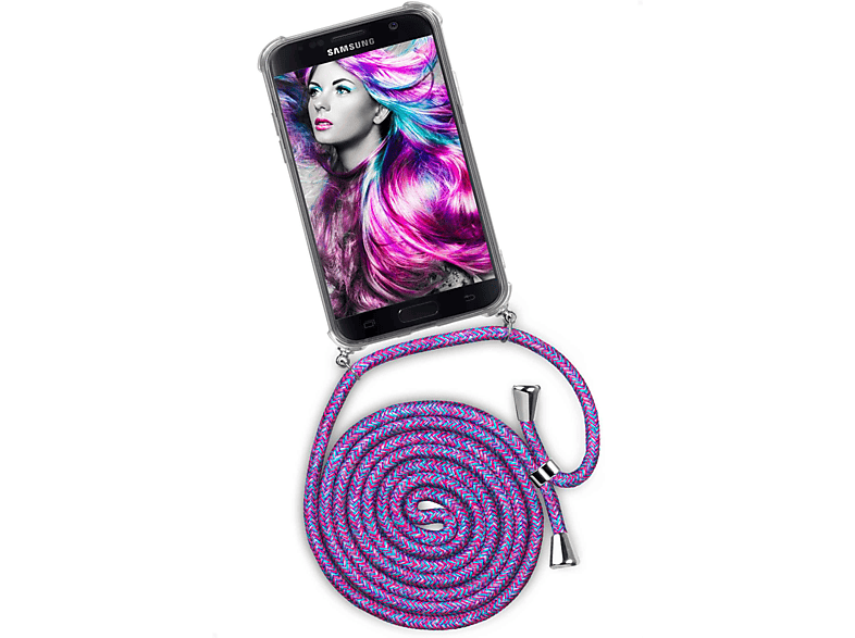 ONEFLOW Twist Case, Backcover, Samsung, Galaxy S7, Crazy Unicorn (Silber)