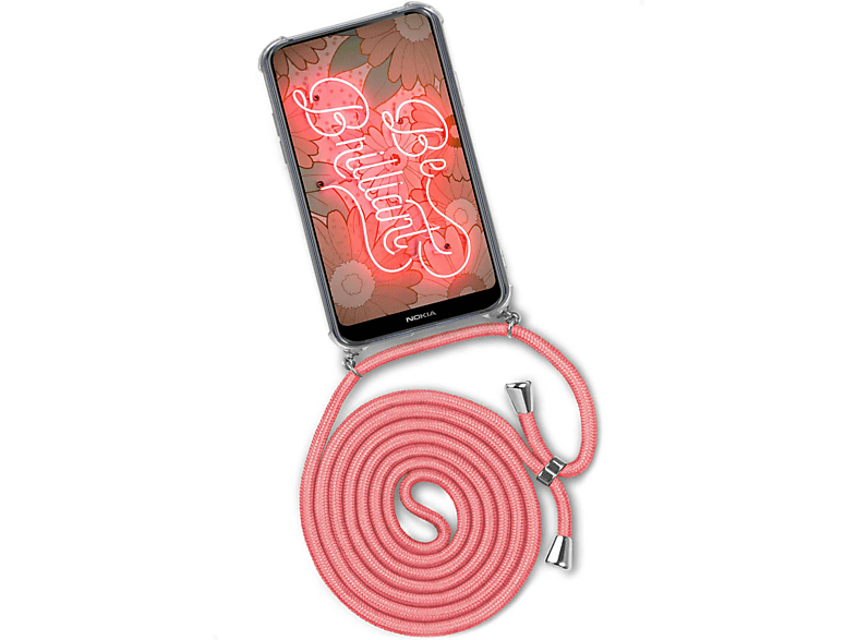 ONEFLOW Twist Case, Backcover, Nokia, 7.1, Kooky Flamingo (Silber)