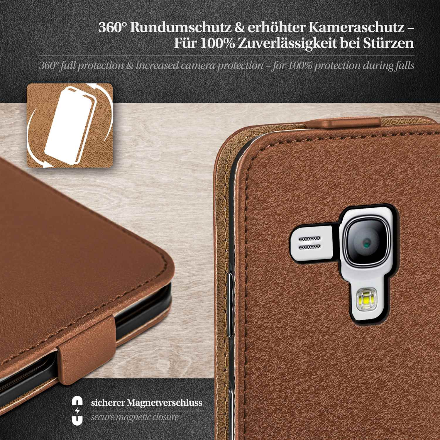MOEX Flip Case, Samsung, Mini, Cover, Galaxy Umber-Brown S3 Flip